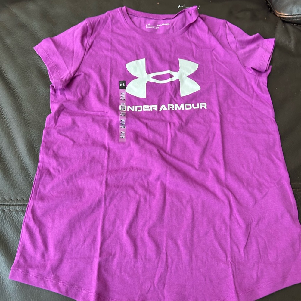 Under Armour Kids Tee in Bold Purple